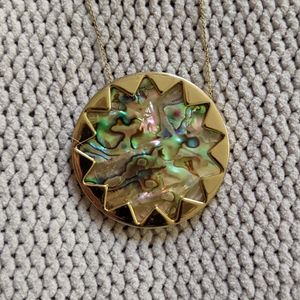 House of Harlow 1960 Abalone Sunburst Necklace